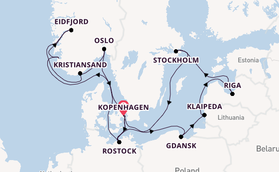 Noorwegen vanaf Kopenhagen, Denemarken met de MSC Magnifica