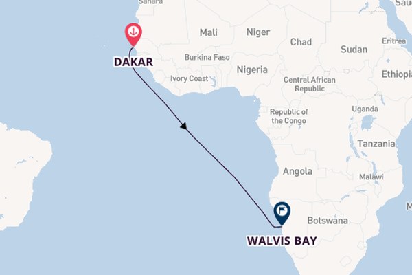 Afrika vanaf Dakar, Senegal met de Le Dumont-d'Urville