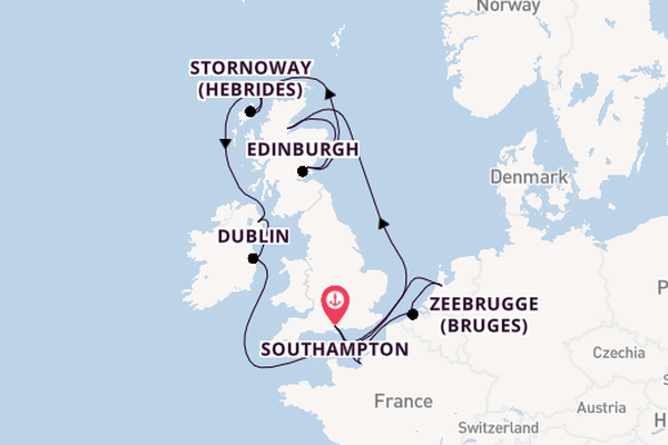 British Isles from Southampton, England with the Norwegian Sky