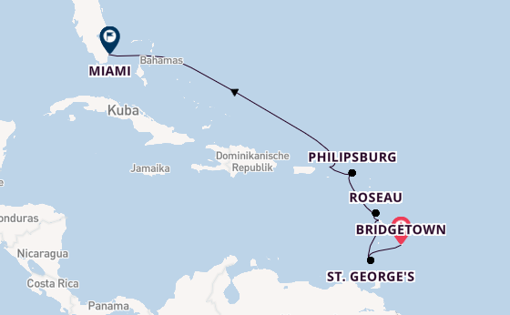 Karibik ab Bridgetown, Barbados auf der Azamara Quest