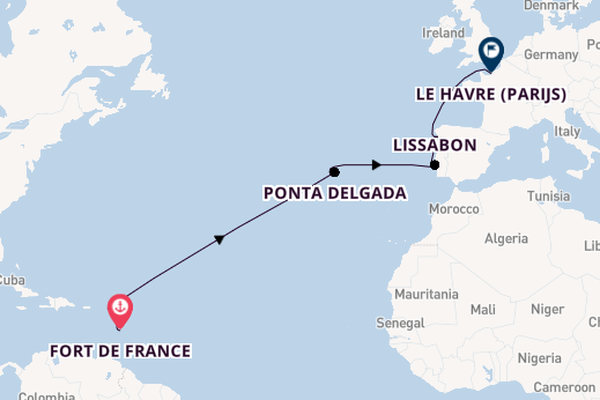 Caribbean vanaf Fort de France, Martinique met de MSC Meraviglia
