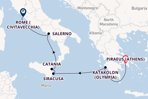 Mediterranean from Piraeus (Athens), Greece with the Azamara Journey