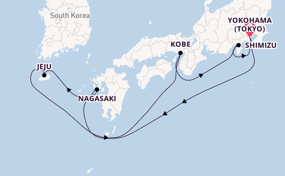 Japan from Yokohama (Tokyo), Japan with the Diamond Princess