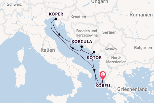 Östliches Mittelmeer ab Korfu, Griechenland auf AIDAblu