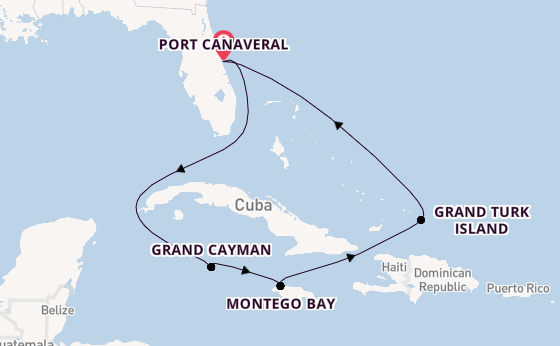 Caribbean from Port Canaveral, Florida, USA with the Carnival Firenze