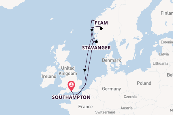 Norway from Southampton, England with the Iona