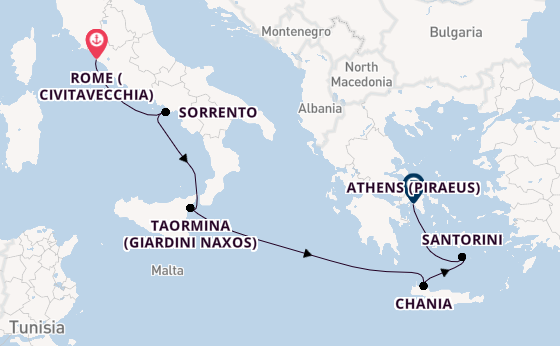 Mediterranean Sea from Australia with the Evrima
