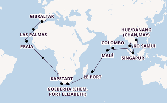 Südostasien ab Hongkong auf der Mein Schiff 6