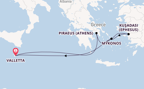 Mediterranean from Valletta, Malta with the Azura