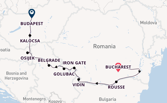 Danube River, Europe from Bucharest, Romania with the Viking Lif