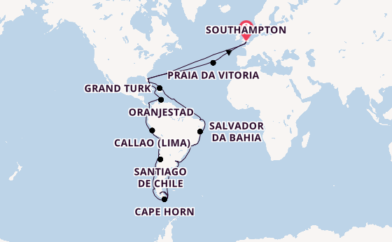 Transatlantic from Southampton, England with the Queen Anne