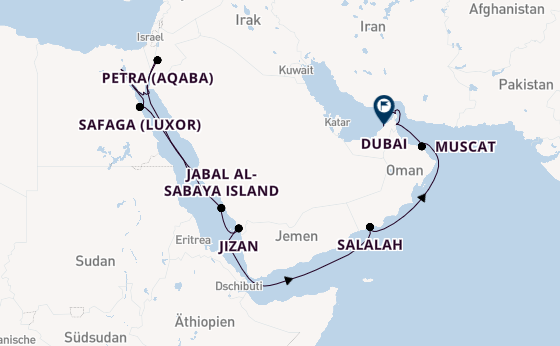 Naher Osten ab Dschidda, Saudi-Arabien auf der EXPLORA I