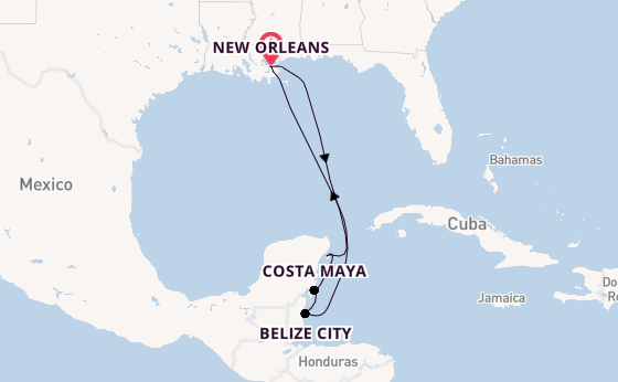 Western Caribbean from New Orleans, Louisiana, USA with the Mariner of the Seas