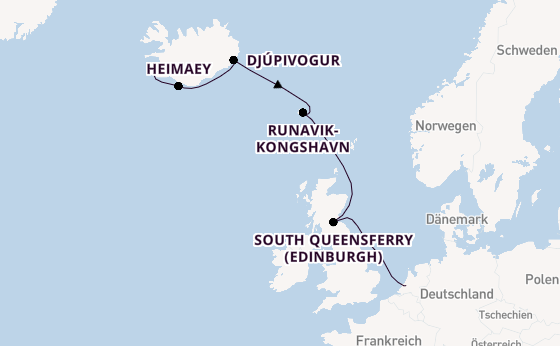 Arktis ab Reykjavik, Island auf der Rotterdam