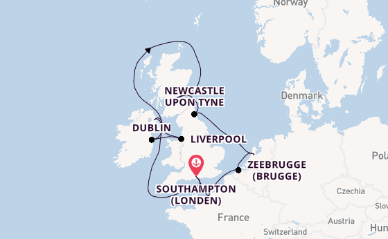 Britse Eilanden vanaf Southampton (Londen), Engeland met de Norwegian Sky