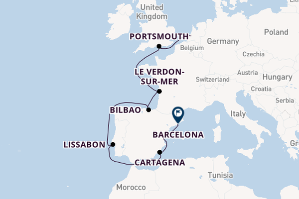 Westelijke Middellandse Zee vanaf Rotterdam, Nederland met de Rotterdam