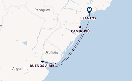 Zuid-Amerika vanaf Camboriú, Brazilië met de MSC Seaview