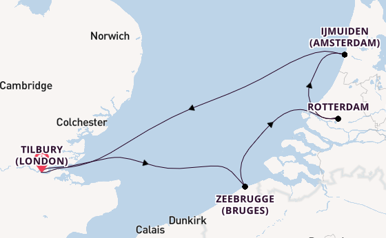 Cruising from Tilbury (London) with the Ambience