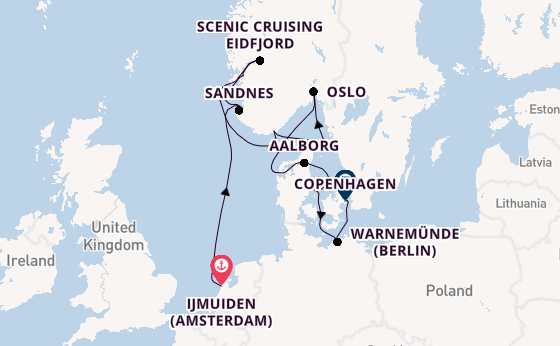 Norway from Ijmuiden (Amsterdam), Netherlands with the Silver Spirit