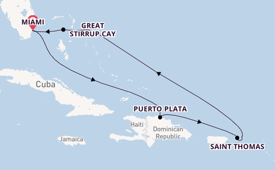 Caribbean from Miami, Florida with the Norwegian Luna