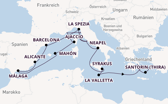 Westliches Mittelmeer ab Civitavecchia (Rom), Italien auf der EXPLORA II