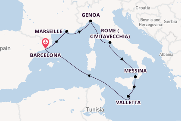The Italian Riviera, Sicily & Malta With Stay