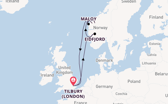 9 day expedition on board the Ambience from Tilbury (London)