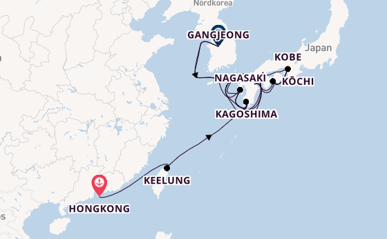 Japan ab Hongkong, China auf der Seven Seas Navigator
