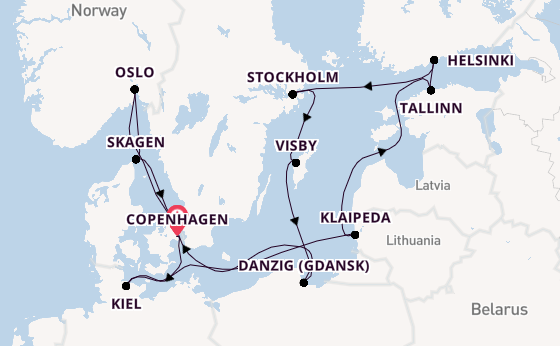 Norway from Copenhagen, Denmark with the Sapphire Princess