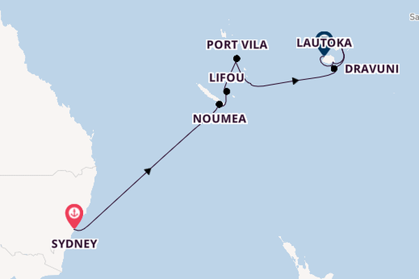 Zuidelijke Stille Oceaan vanaf Sydney, Australië met de Norwegian Spirit