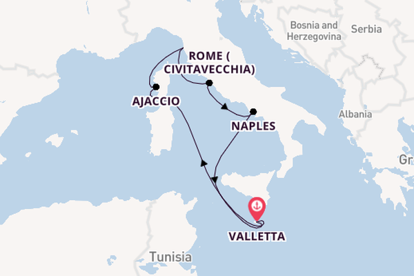 Western Mediterranean from Valletta, Malta with the Azura