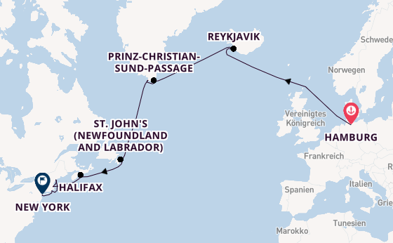 Transatlantik ab Hamburg auf AIDAluna