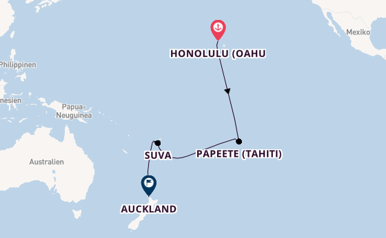 Polynesien ab Honolulu (Oahu, Hawaii) auf der Celebrity Solstice