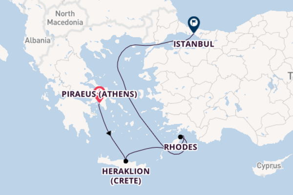 Eastern Mediterranean from Piraeus (Athens), Greece with the Seven Seas Voyager