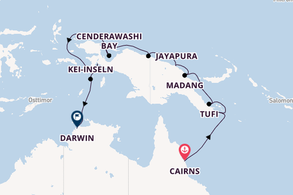 Indonesien ab Cairns, Australien auf der Le Soléal