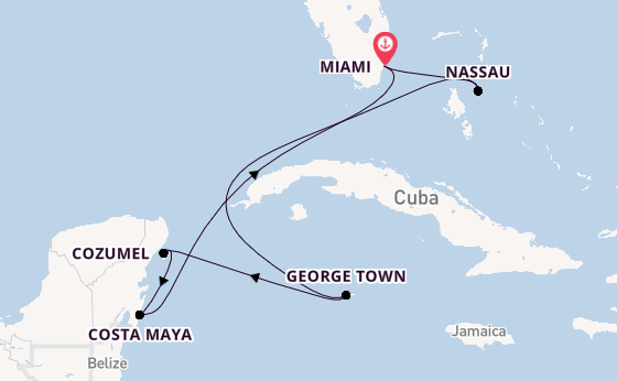 Caribbean from Miami, Florida, USA with the Celebrity Xcel
