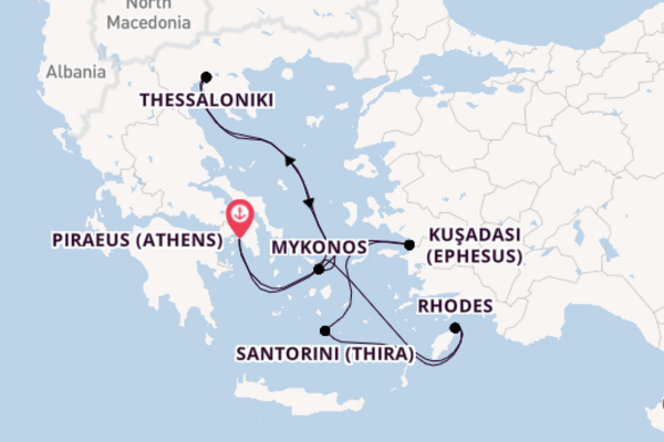 Eastern Mediterranean from Piraeus (Athens), Greece with the Celebrity Infinity