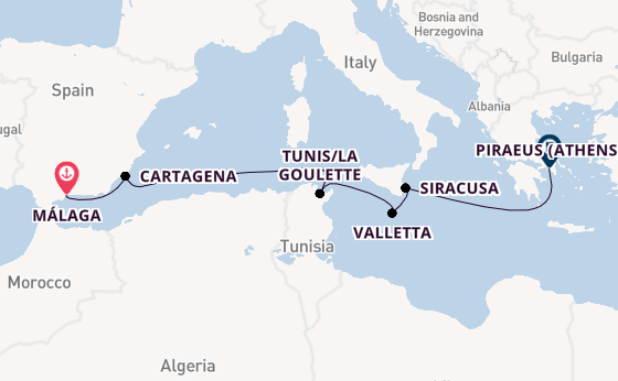 Mediterranean from Málaga, Spain with the Azamara Journey