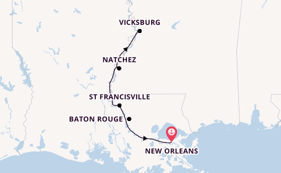 United States from New Orleans, Louisiana, USA with the Viking Mississippi