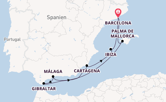 Mediterrane Schätze mit Gibraltar ab Barcelona