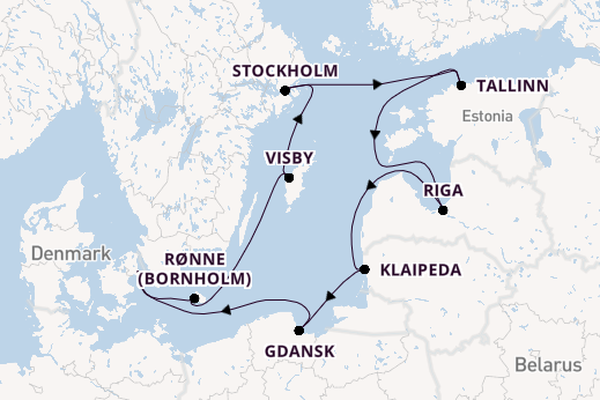 Baltic Sea from Copenhagen, Denmark with the Seabourn Quest