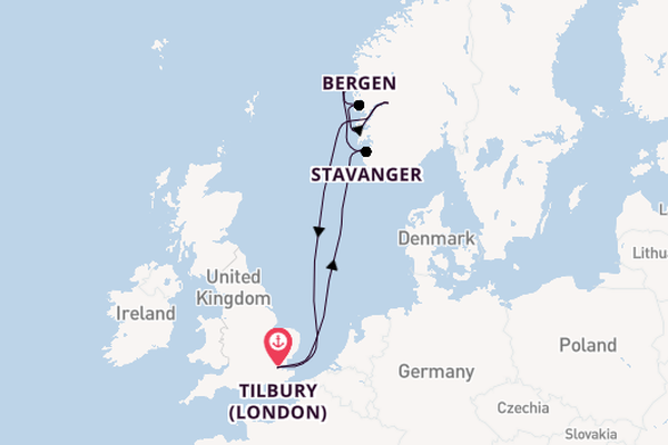 Journey with Ambassador Cruise Line from Tilbury (London)