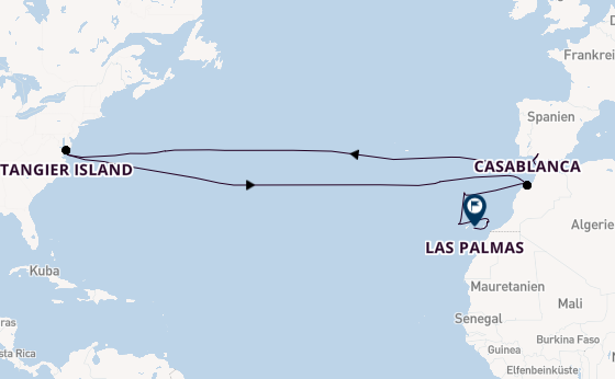 Transatlantik ab Málaga, Spanien auf der Le Boréal