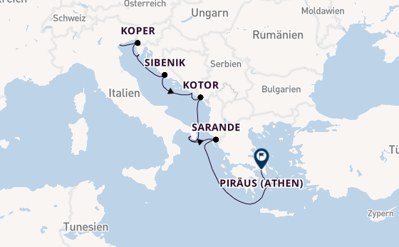Östliches Mittelmeer ab Venedig, Italien auf der Silver Dawn