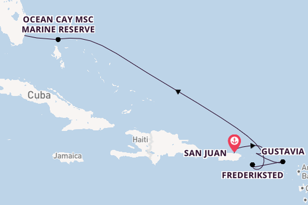 Caribbean vanaf San Juan, Puerto Rico met de EXPLORA II