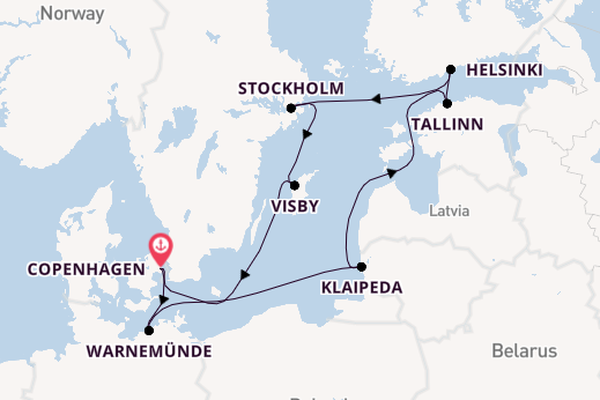 Baltic Sea from Copenhagen, Denmark with the MSC Splendida
