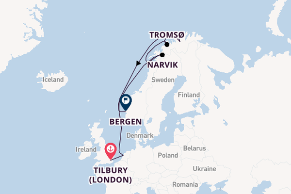 British Isles from Tilbury (London), England, United Kingdom with the Viking Neptune