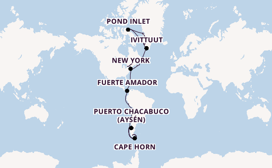 South America from Nuuk, Greenland with the Viking Polaris