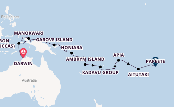 Indonesia from Darwin, Australia with the Seabourn Pursuit