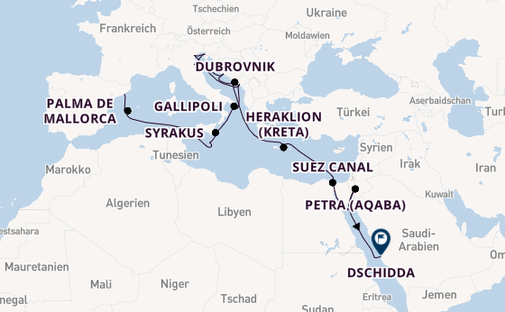 Mittelmeer ab Barcelona, Spanien auf der EXPLORA IV